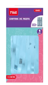 CORTINA COLOR TURQUESA METÁLICO 1 X 2 M