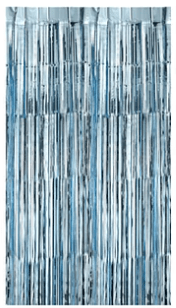 CORTINA COLOR TURQUESA METÁLICO 1 X 2 M