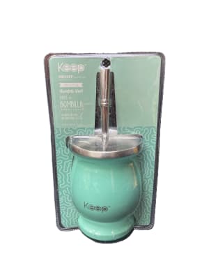 MATE CLÁSICO KEEP CON BOMBILLA TURQUESA