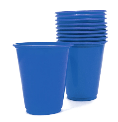 VASO PLASTICO 230 CC AZUL 10 UND