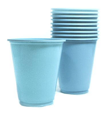 VASO PLASTICO 230 CC CELESTE 10 UND