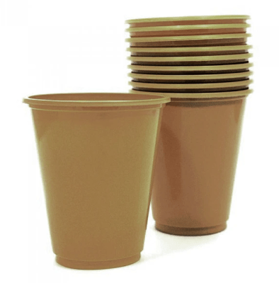 VASO PLATICO 230 CC DORADO 10 UND