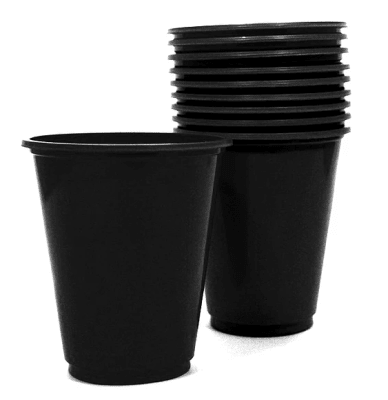 VASO PLASTICO 230 CC NEGRO 10 UND