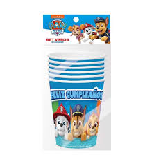 SET VASOS PAW PATROL 6 UND