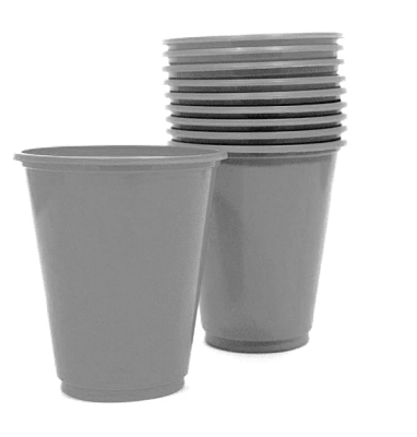 VASO PLASTICO 230 CC PLATEADO 10 UND