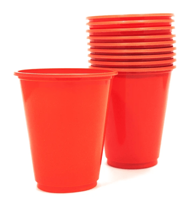 VASO 230 CC ROJO 10 UND