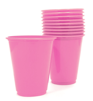 VASO PLASTICO 230 CC ROSADO 10 UND