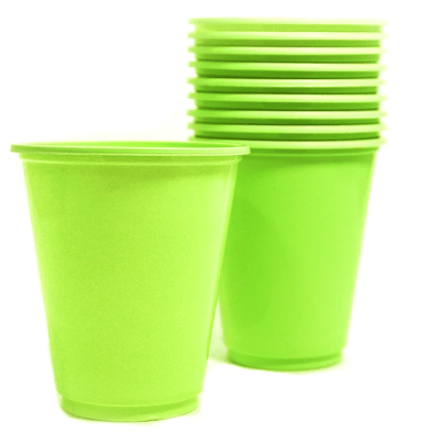 VASO PLASTICO 230 CC VERDE LIMA 10 UND