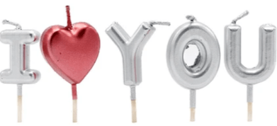 VELA I LOVE YOU PLATEADA