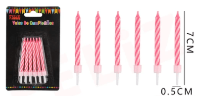 VELA ROSA Y BLANCO 12 PCS