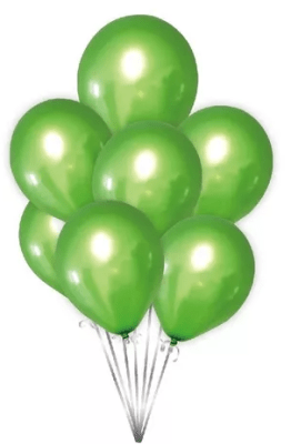 SET GLOBOS CHROMADOS VERDE 25 UND