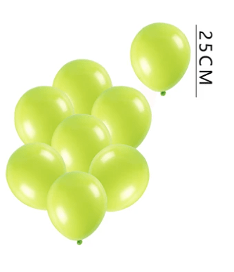 SET GLOBOS VERDE LIMA 25 UND 25 CM
