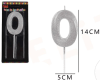 VELA N°0 PLATEADO BRILLANTE 1 UND1