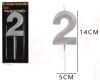 VELA N°2 PLATEADO BRILLANTE 1 UND1