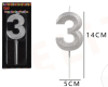 VELA N°3 PLATEADO BRILLANTE 1 UND1
