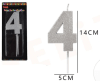 VELA N°4 PLATEADO BRILLANTE 1 UND1