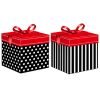 CAJA DE REGALO PLEGABLE, PUNTOS O RAYAS 22CM1