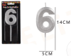 VELA N°6 PLATEADO BRILLANTE 1 UND1