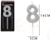 VELA N°8 PLATEADO BRILLANTE 1 UND1