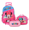 SET 3 PIEZAS MOCHILA CON RUEDAS-ESTUCHE-LONCHERA MINNIE1