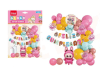 SET DE GLOBOS FELIZ CUMPLEAÑOS LABUBU ROSA1