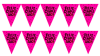 BANDERIN FELIZ CUMPLEAÑOS FLUOR FUCSIA 3M1