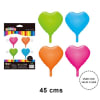 GLOBO HELIO CORAZON NEON NARANJO 1 UND1