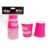 VASOS FUCSIA NEÓN 10UN1
