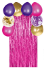 PACK CORTINA FUCSIA CON GLOBOS MORADOS/DORADOS/ROSADOS/TRANSPARENTE CON CONFETI1
