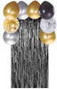 PACK CORTINA NEGRA CON GLOBOS PLATEADOS/DORADOS/NEGROS/TRASNPARENTES CON CONFETI1