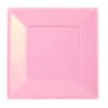 SET PLATO CUADRADO ROSADO 18 CM 6 UND1