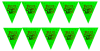 BANDERIN FELIZ CUMPLEAÑOS FLUOR VERDE 3M1