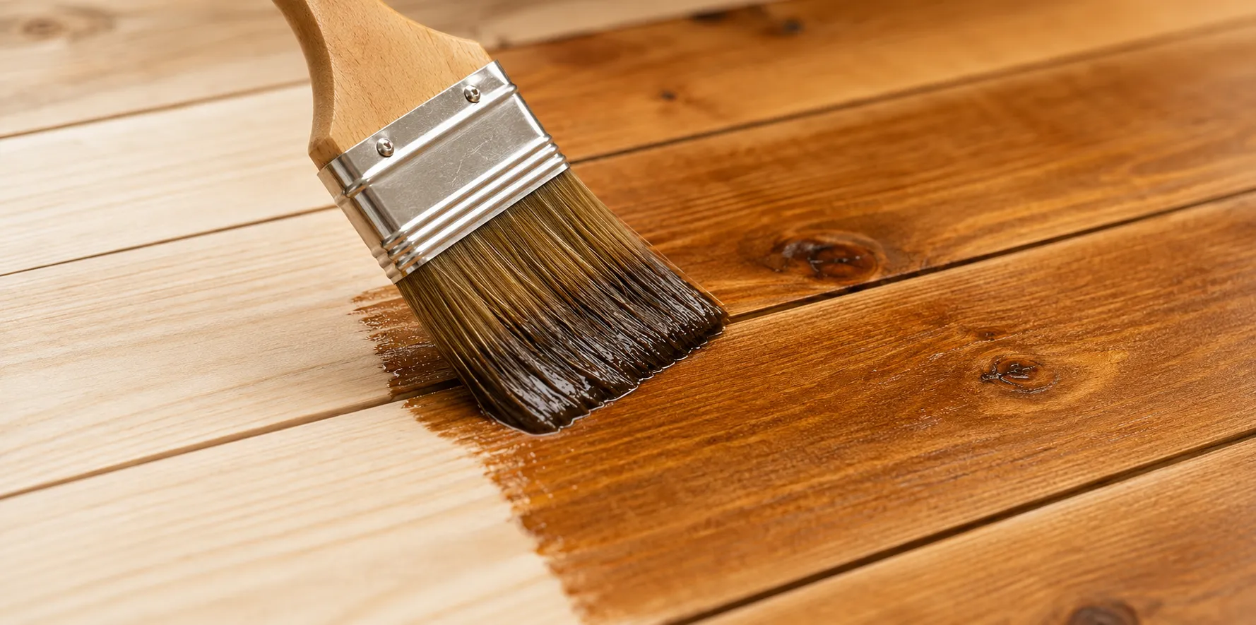 Aplicación de aceite sobre madera