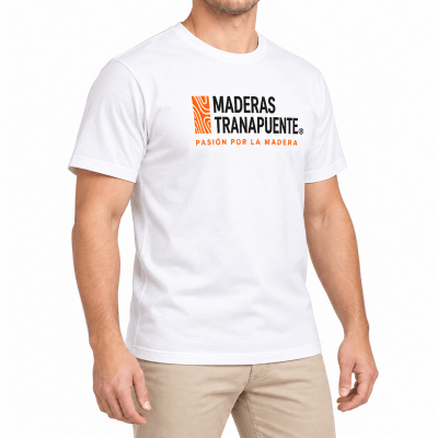 Otra vista de Polera de Algodón Maderas Tranapuente Blanca