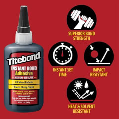 Miniatura de TITEBOND INSTANT BONDADHESIVE MEDIUM JET BLACK 56,7 GR