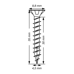 Miniatura de TORNILLO UNIVERSAL SPAX ø 4,5 mm, L.35 mm