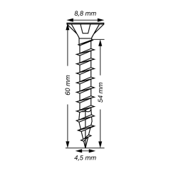 Miniatura de TORNILLO UNIVERSAL SPAX ø 4,5 mm, L.60 mm
