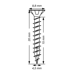 Miniatura de TORNILLO UNIVERSAL SPAX ø 4,5 mm, L.20 mm