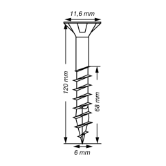 Miniatura de TORNILLO UNIVERSAL SPAX ø 6 mm, L.120 mm