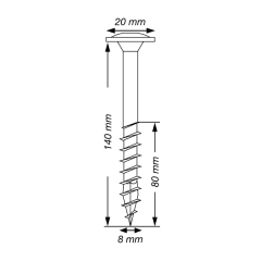 Miniatura de TORNILLO SPAX ø 8 mm, L.140 mm