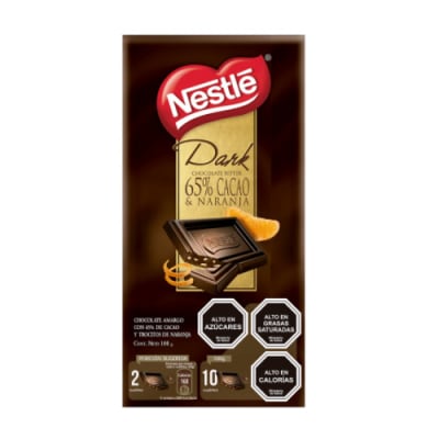Chocolate Nestle bitter naranja 65% cacao 100 g