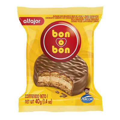 Alfajor Bon o Bon chocolate con leche 40 g