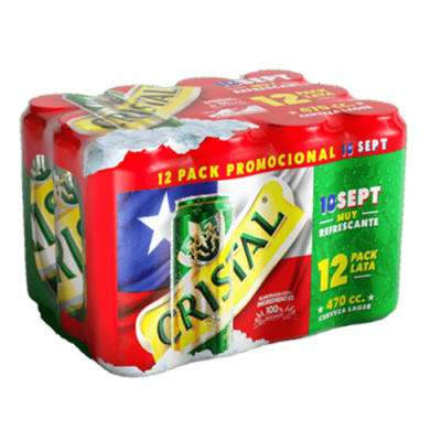 Cerveza Cristal Lata 470 mL pack 12 un.