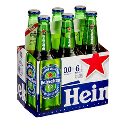 Cerveza Heineken lager cero 330 mL pack 6 un.