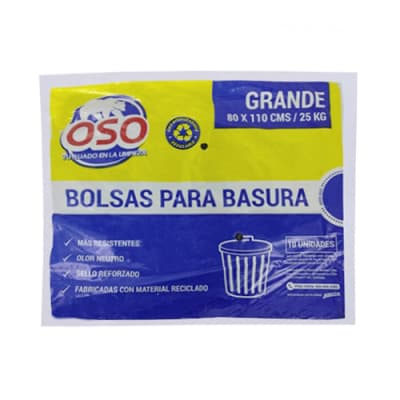 Bolsa de basura Oso 80 x 110 cm 10 un.