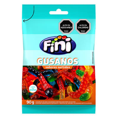 Caramelos de Goma Fini gusanos sabores surtidos 90 g