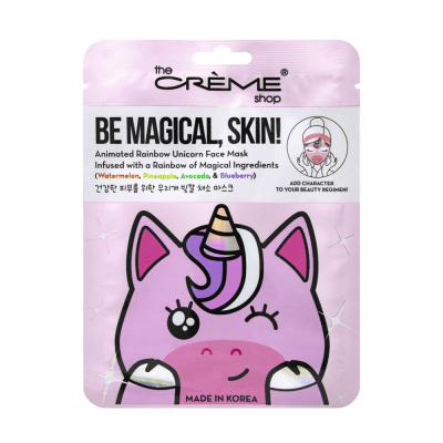 Animated Rainbow Unicorn Face Mask - Be Magical, Skin! Rainbow of Magical Ingredients Animated Rainbow Unicorn Face Mask - Be Magical, Skin! Rainbow of Magical Ingredients