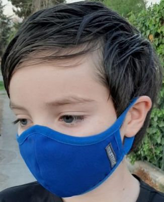 Mascarilla Antifluidos Niños Liso Azul Rey1