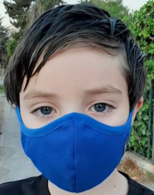 Mascarilla Antifluidos Niños Liso Azul Rey