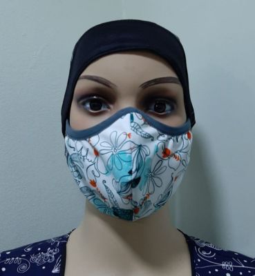 Mascarilla Antifluidos Mujer E/ Flores Verdes